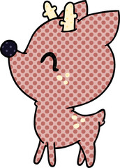 cartoon illustration of  kawaii cute deer