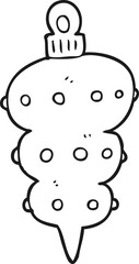 freehand drawn black and white cartoon christmas decoration