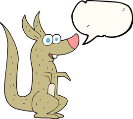 freehand drawn speech bubble cartoon kangaroo