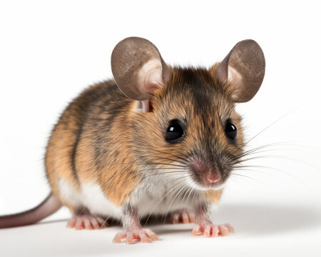 photo of deer mouse (genus Peromyscus) isolated on white background. Generative AI
