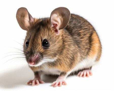 photo of deer mouse (genus Peromyscus) isolated on white background. Generative AI