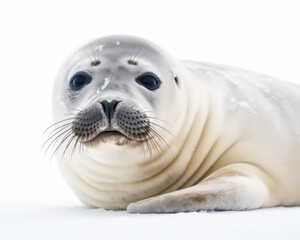 photo of crabeater seal isolated on white background. Generative AI