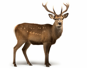 photo of deer isolated on white background. Generative AI