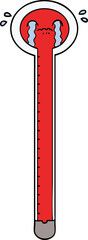 cartoon thermometer crying