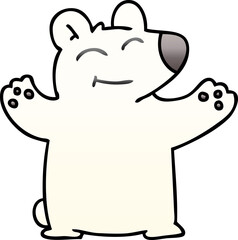 gradient shaded quirky cartoon polar bear