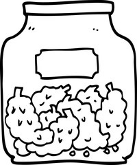 black and white cartoon cannabis dispensary jar