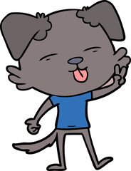 cartoon dog sticking out tongue