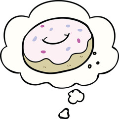cartoon donut with thought bubble