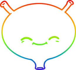 rainbow gradient line drawing of a cartoon bladder