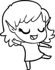 happy cartoon elf girl