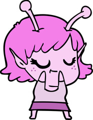 smiling alien girl cartoon