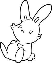 cute line drawing of a rabbit sleeping