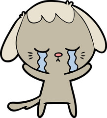 cute puppy crying cartoon