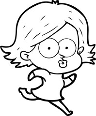 cartoon girl pouting