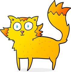 freehand drawn cartoon cat