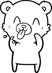 rude cartoon polar bear sticking out tongue