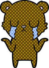 crying cartoon bear