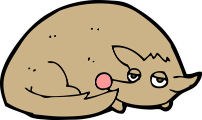 cartoon curled up dog