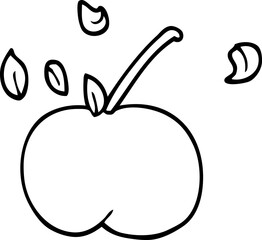 line drawing cartoon juicy apple