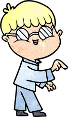 cartoon boy wearing spectacles