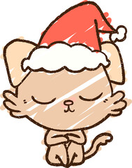 Christmas Cat Chalk Drawing