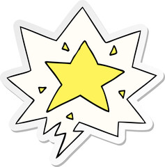 cartoon star with speech bubble sticker