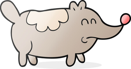 freehand drawn cartoon small fat dog