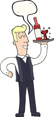 freehand drawn speech bubble cartoon waiter