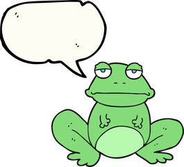 freehand drawn speech bubble cartoon frog