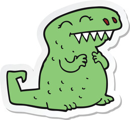 sticker of a cartoon dinosaur