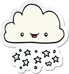 sticker of a cartoon storm cloud