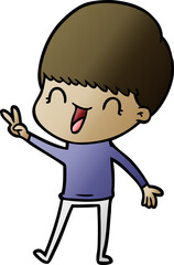 happy cartoon boy