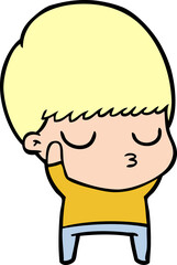 cartoon calm boy