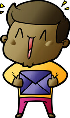 cartoon excited man