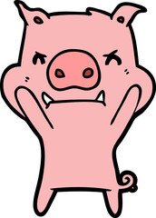 angry cartoon pig