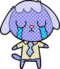 cute cartoon dog crying