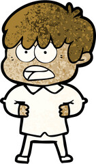 worried cartoon boy