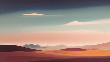 Painting of a desert, generative ai