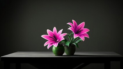 Vase with flowers on a table, generative ai