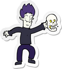 sticker of a cartoon spooky vampire
