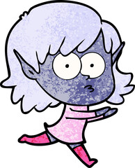 cartoon elf girl staring