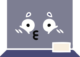 flat color retro cartoon of a chalkboard