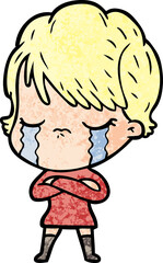 cartoon woman crying