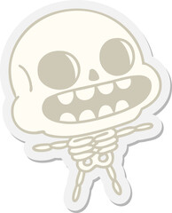 happy halloween skeleton sticker