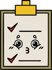 cute cartoon of a check list