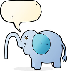 cartoon elephant squirting water with speech bubble