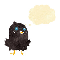 cartoon bird with thought bubble
