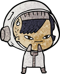 cartoon astronaut woman