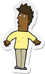 sticker of a cartoon surprised man