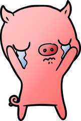 cartoon pig crying